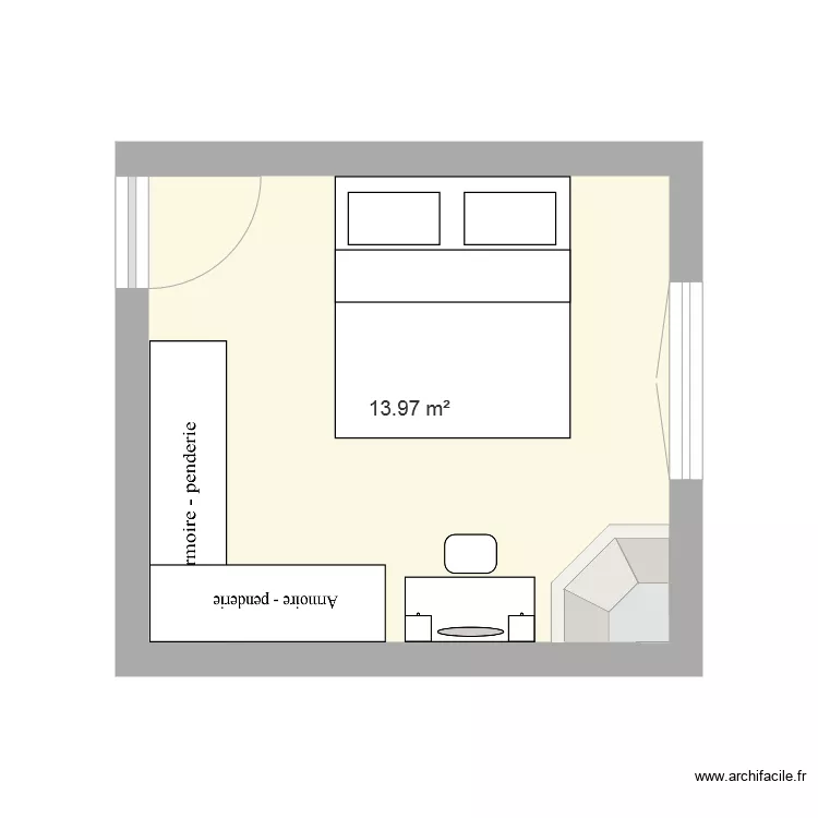 chambre. Plan de chambre. Plan de