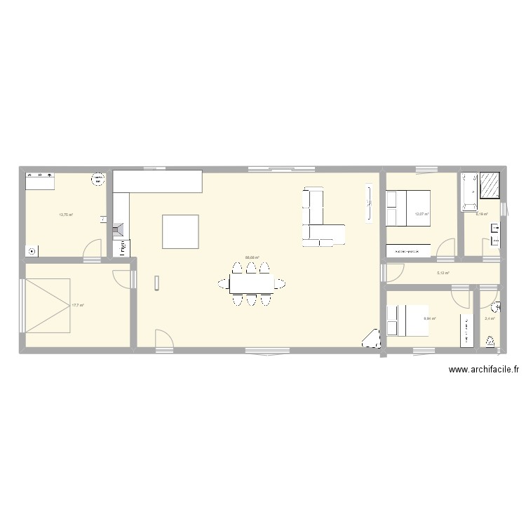 plan rem Plan 8 pièces 156 m2 dessiné par servrem