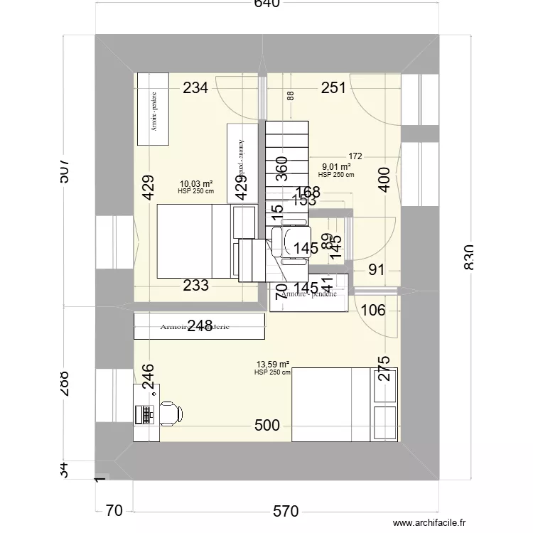 V1_long&egrave;re-escalier est-milieu2. Plan de 