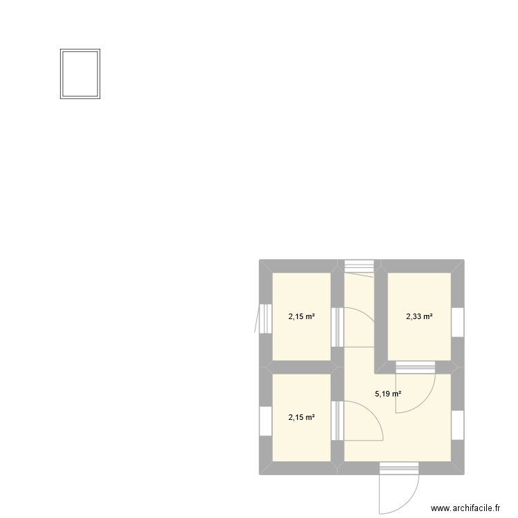 plan Nael. Plan de 4 pièces et 12 m2