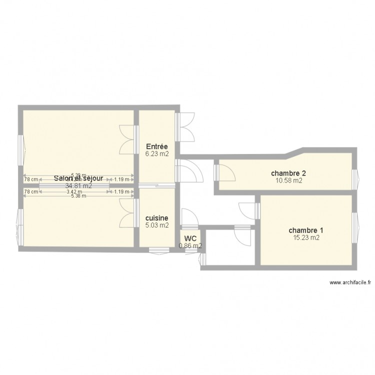 croquis non contractuel approximatif raynouard. Plan de 0 pièce et 0 m2