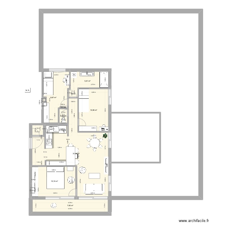 Javel veranda. Plan de 0 pièce et 0 m2