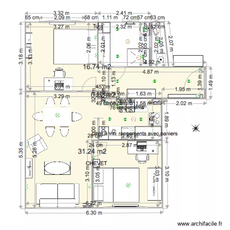 APPARTEMENT 31 OCTOBRE. Plan de 