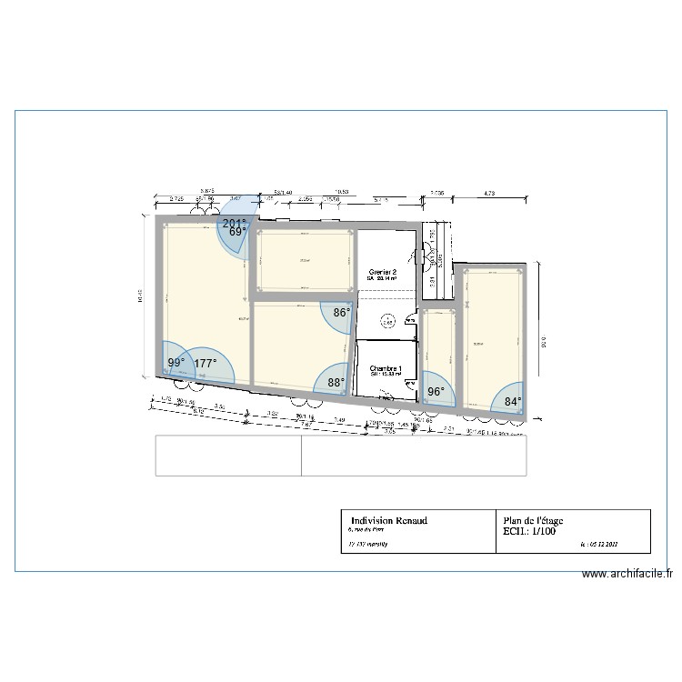 plan selon métré et dxf. Plan de 0 pièce et 0 m2