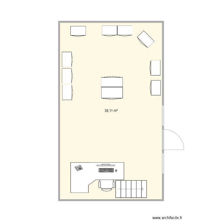 Test2. Plan de 1 pièce et 38 m2