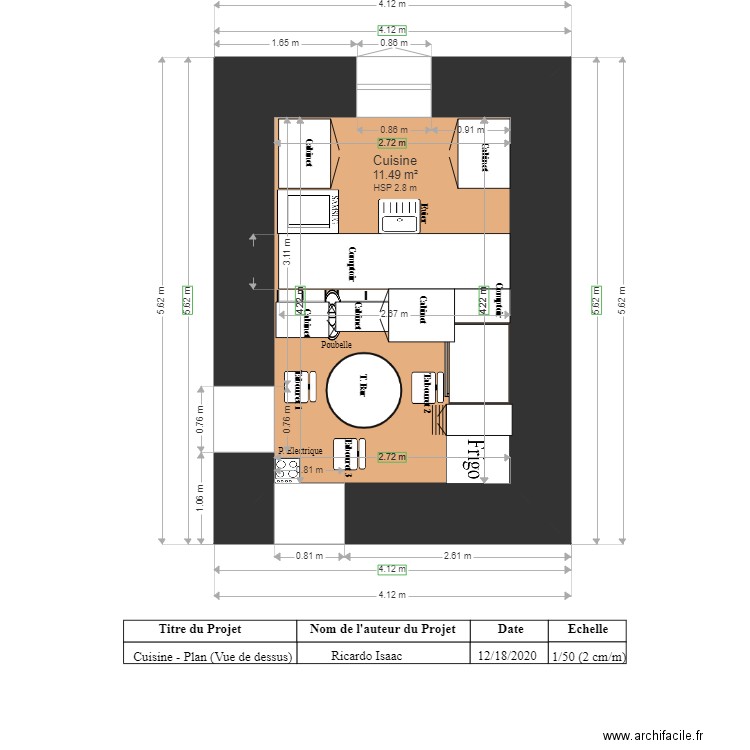 CUISINE PLAN  VUE DE DESSUS FINAL 3. Plan de 0 pièce et 0 m2