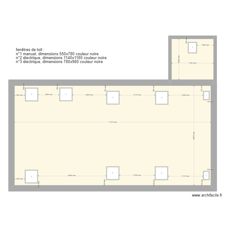 marnay 80 velux. Plan de 2 pièces et 167 m2