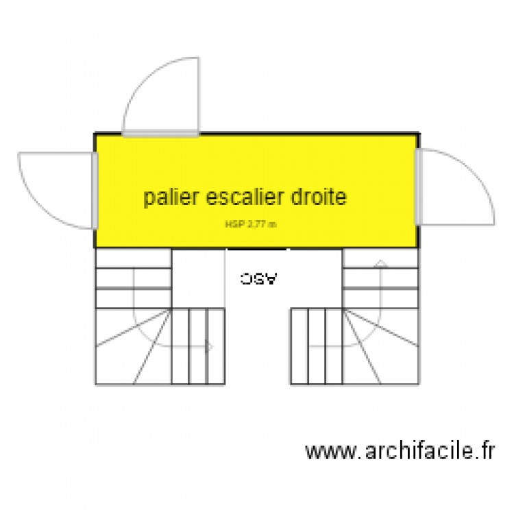 palier escalier droite immeuble 4 vincennes. Plan de 0 pièce et 0 m2