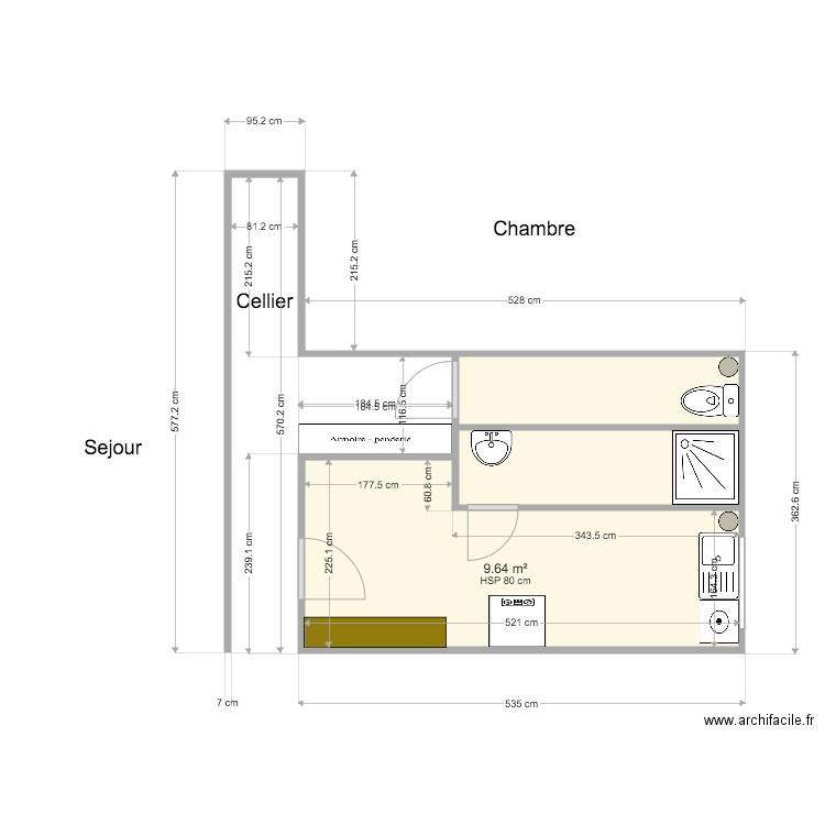 TS CS et SDB avant. Plan de 0 pièce et 0 m2