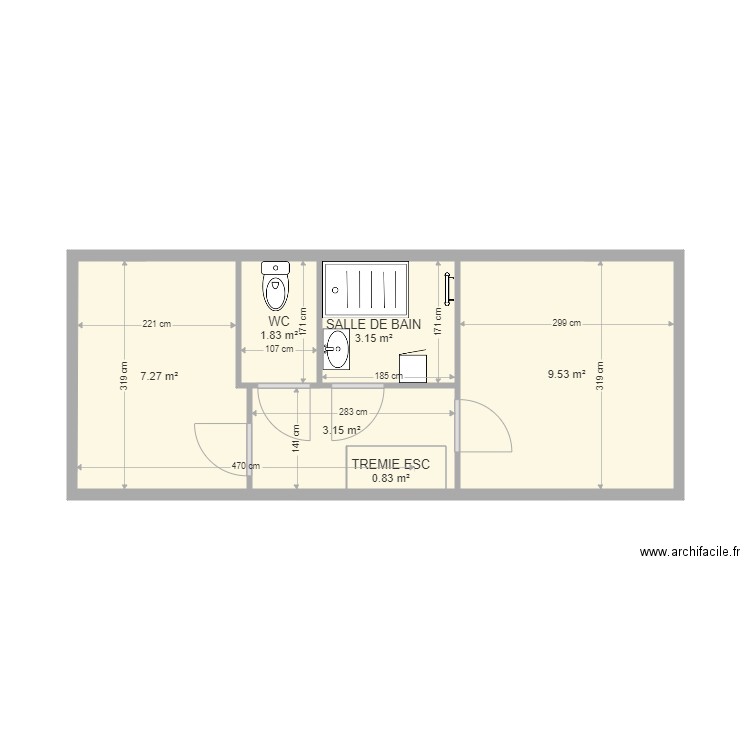 PLAN 1er Etage thomas avec trémie et cotes. Plan de 0 pièce et 0 m2