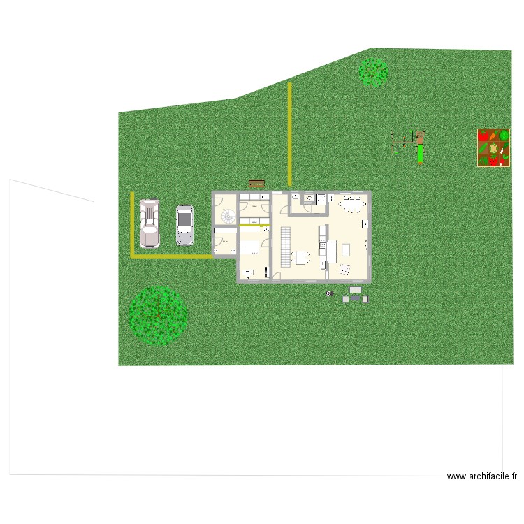 maison 1. Plan de 8 pièces et 117 m2