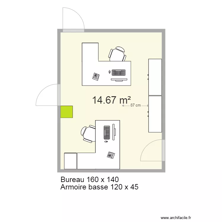 Bureau Carine Joelle V3. Plan de 