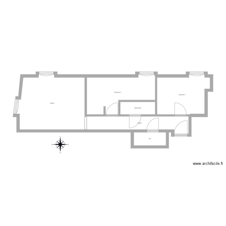 gracanin Matterport. Plan de 6 pièces et 45 m2