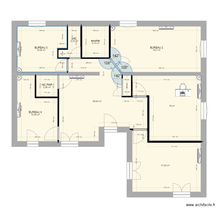 plan l'union RDC vers 2. Plan de 9 pièces et 111 m2