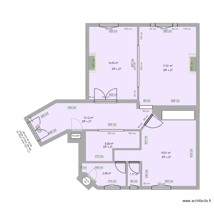 CENTRE CARDIOLOGIQUE NEUILLY-SABLONS AVANT TRAVAUX. Plan de 10 pièces et 72 m2