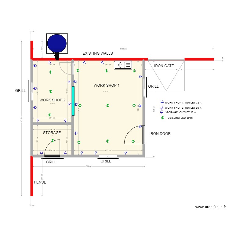 WORKSHOP 170322 DOOR ON THE SIDE. Plan de 0 pièce et 0 m2