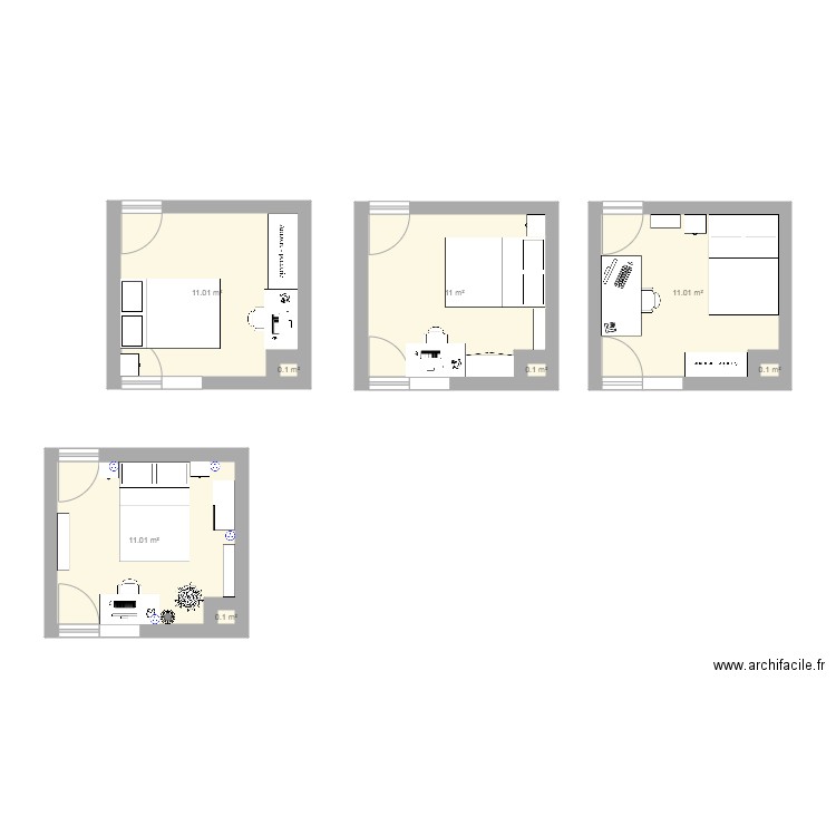 chambre zac. Plan de 0 pièce et 0 m2