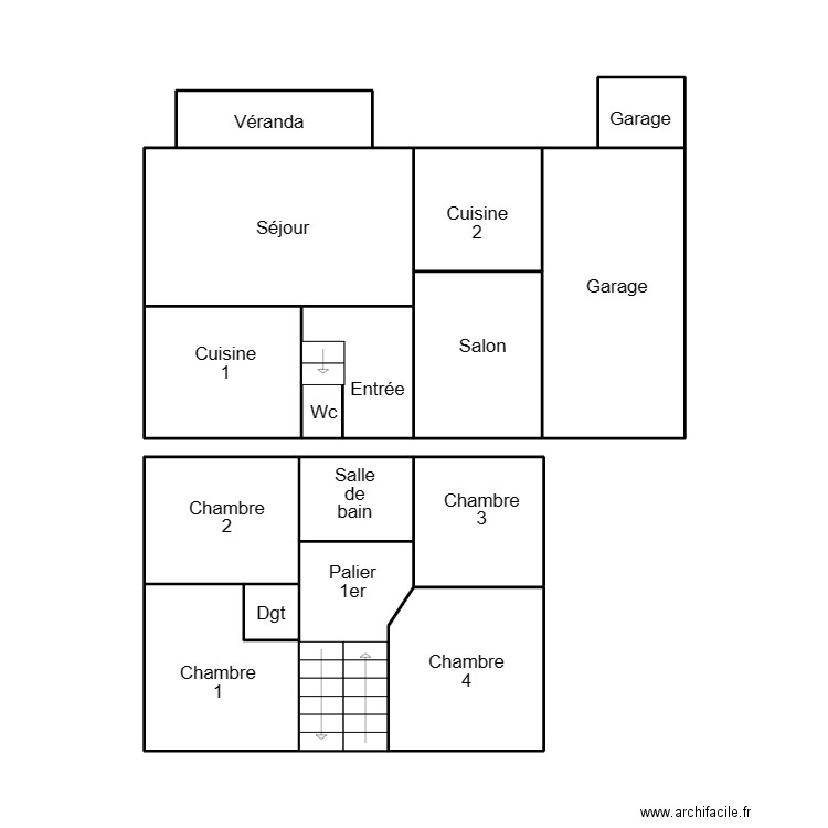 DOUARNENEZ LETIEC. Plan de 13 pièces et 46 m2