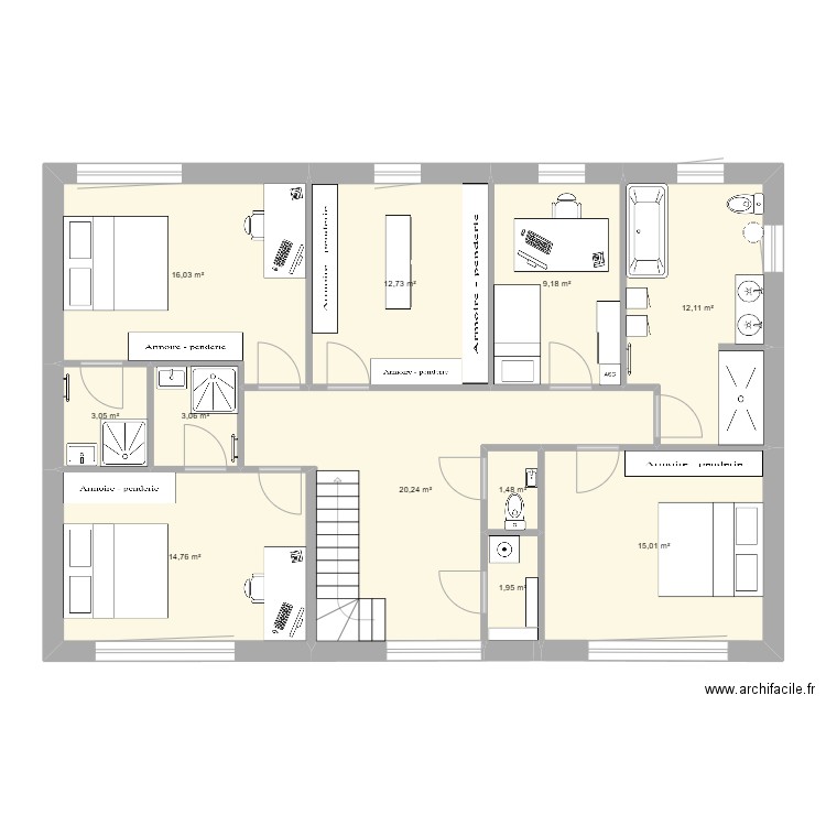 base4. Plan de 11 pièces et 110 m2