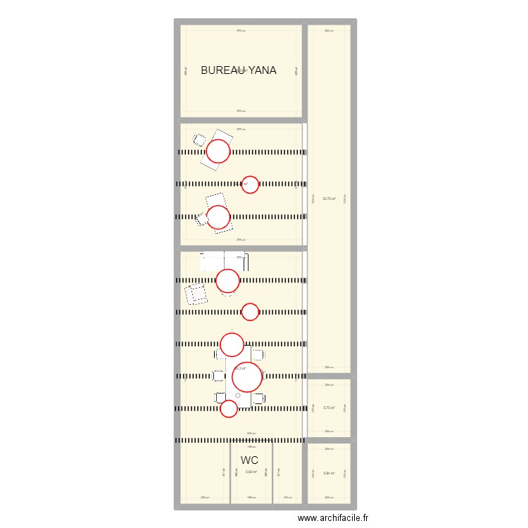 BUREAUX BAS ENTREPOT 2. Plan de 7 pièces et 172 m2