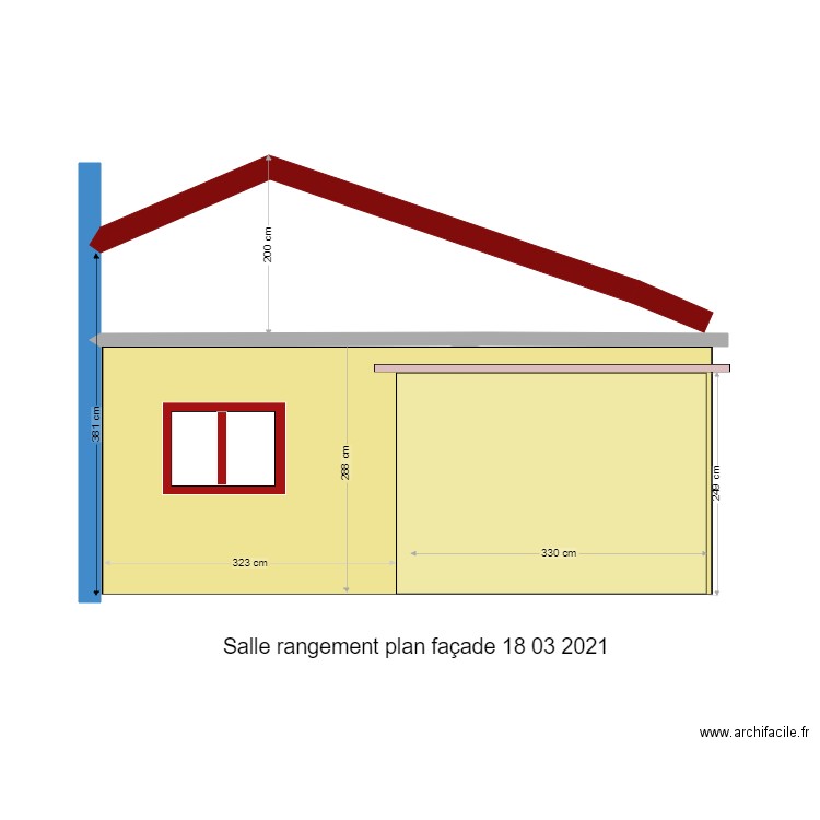 Salle de rangement façade 20 03 2021. Plan de 0 pièce et 0 m2