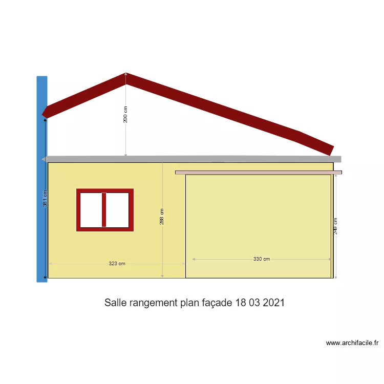Salle de rangement fa&ccedil;ade 20 03 2021. Plan de 