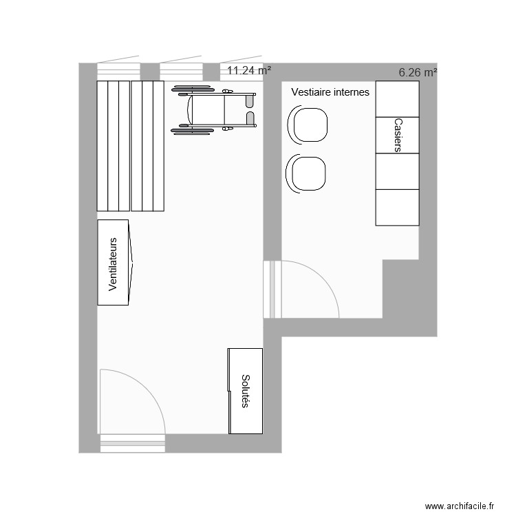 Ortho  Trauma  Réserve 1 devient vestiaires . Plan de 0 pièce et 0 m2