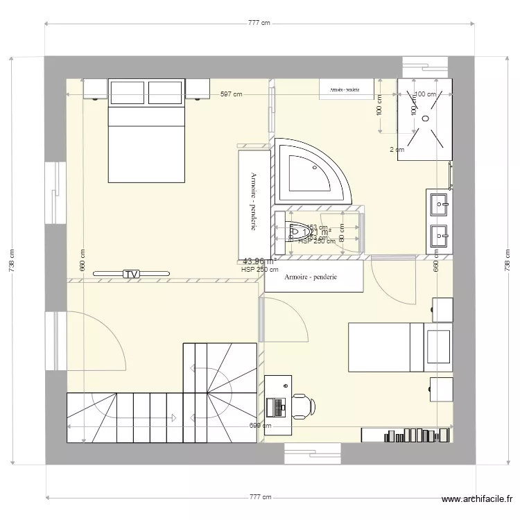 VILLA  SANTORO. Plan de 