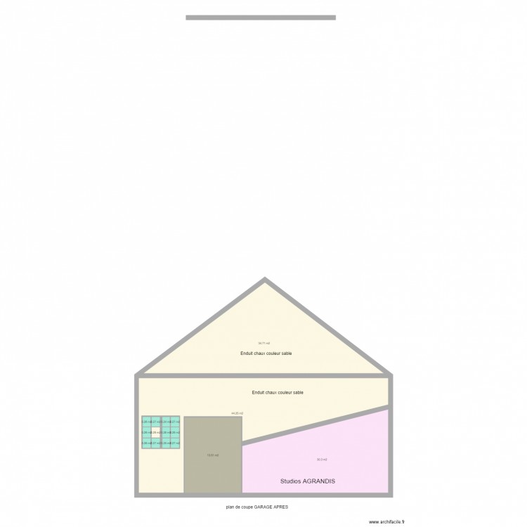 plan de coupe garage APRES. Plan de 0 pièce et 0 m2