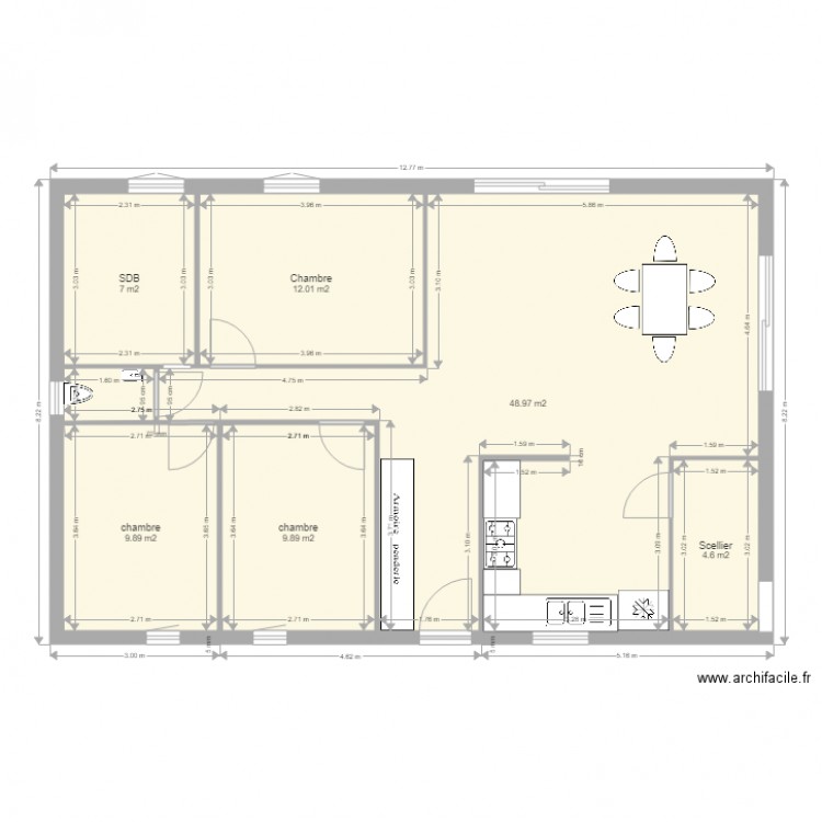 Plan Maison Caussols 104m2 fin. Plan de 0 pièce et 0 m2