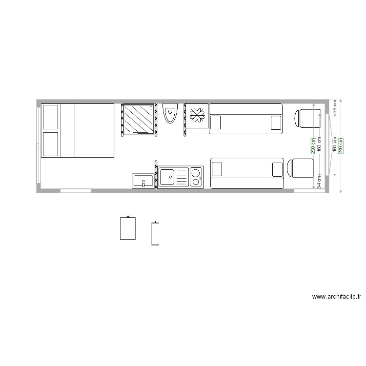 bus 7m modèle 2. Plan de 0 pièce et 0 m2