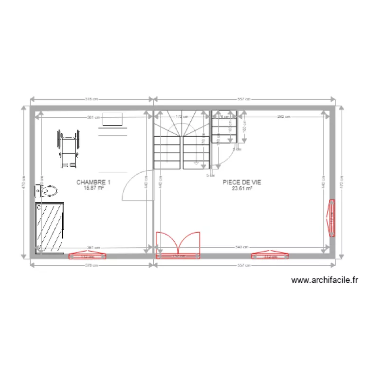 PLAN PROJET REZ DE CHAUSSEE QUEMENER Henri. Plan de 