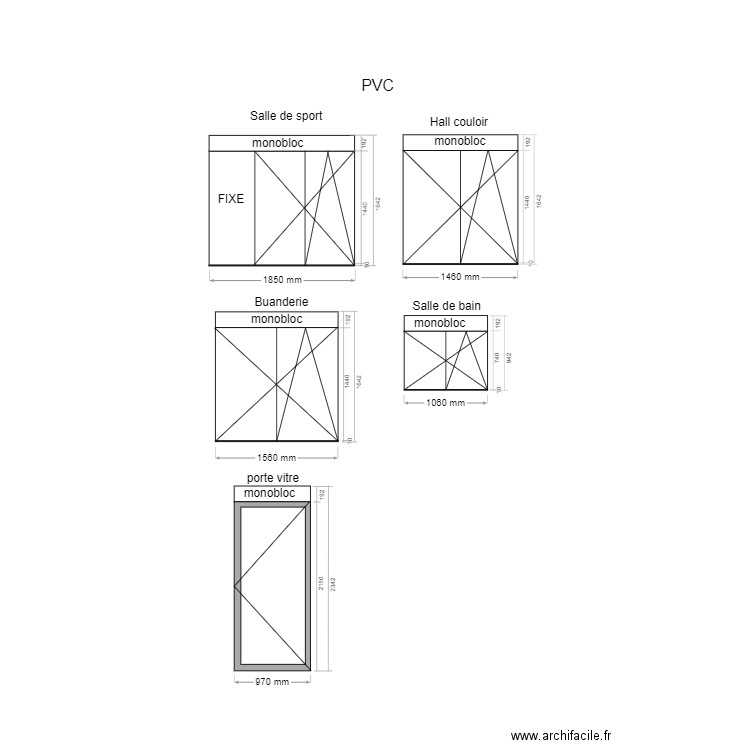 fenêtre PVC. Plan de 0 pièce et 0 m2