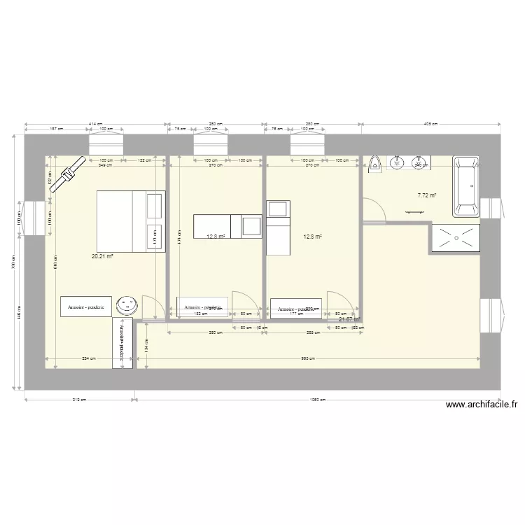 etage vrai mesure . Plan de 