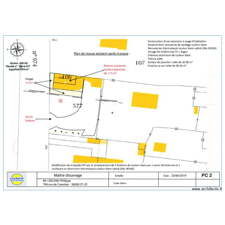 plan de masse existant. Plan de 0 pièce et 0 m2