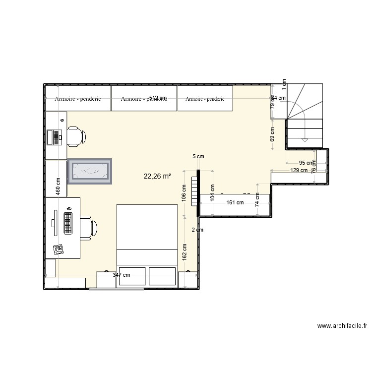 CAVE EQUIPEE. Plan de 1 pièce et 22 m2