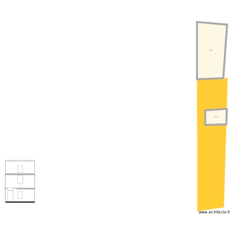 DP4 BB. Plan de 2 pièces et 60 m2