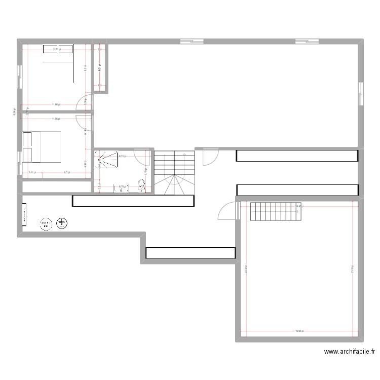 pinewwod sous sol. Plan de 0 pièce et 0 m2