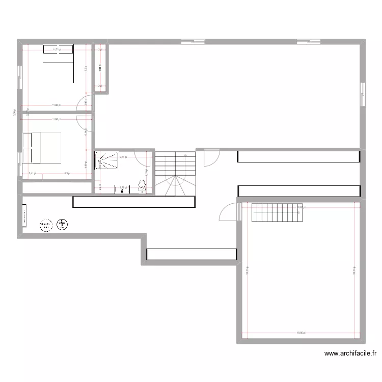 pinewwod sous sol. Plan de 