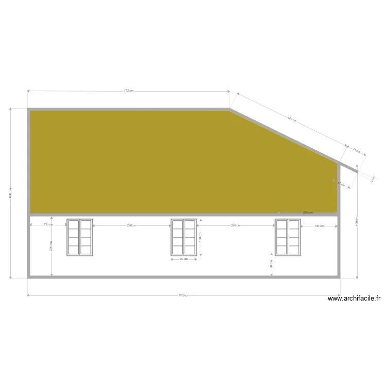 FACE NORD APRES TRAVAUX. Plan de 