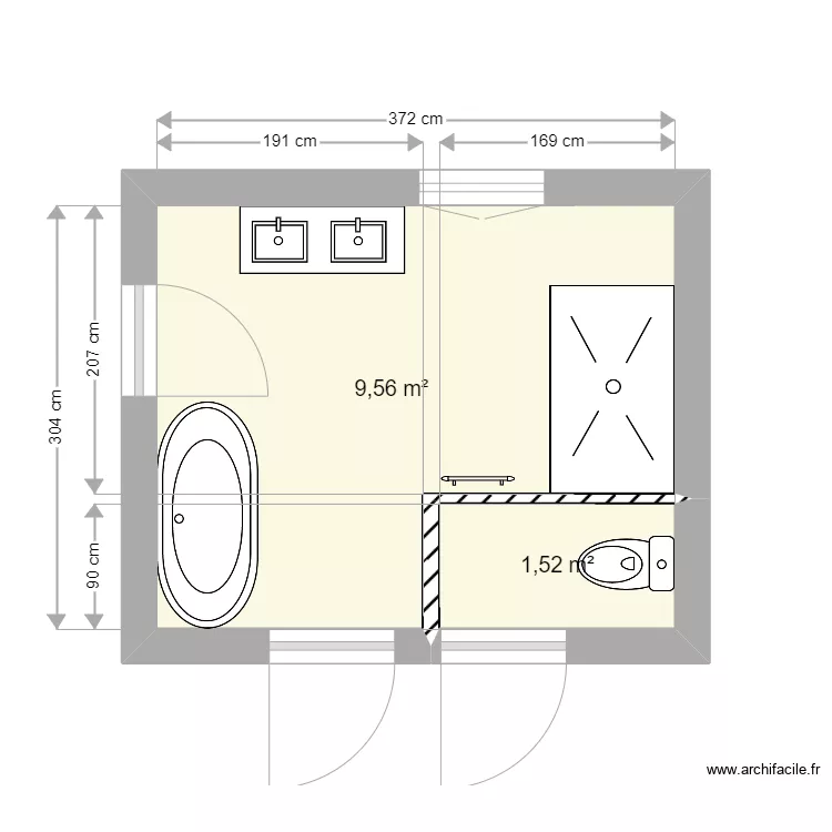 SDB Etage. Plan de 