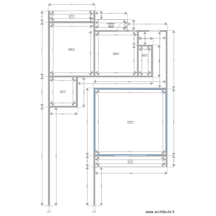 DUPLEX 5PIECES TERRAIN RDC. Plan de 8 pièces et 104 m2