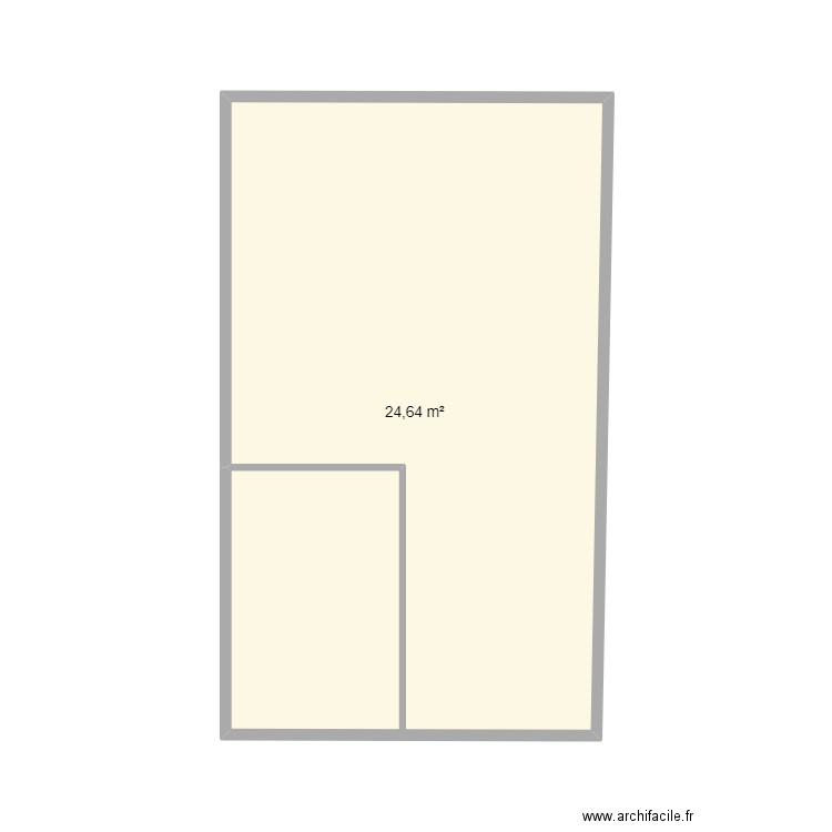 salon carrelage. Plan de 1 pièce et 25 m2