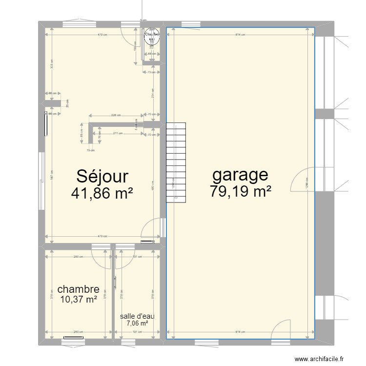 gite & garage. Plan de 4 pièces et 138 m2