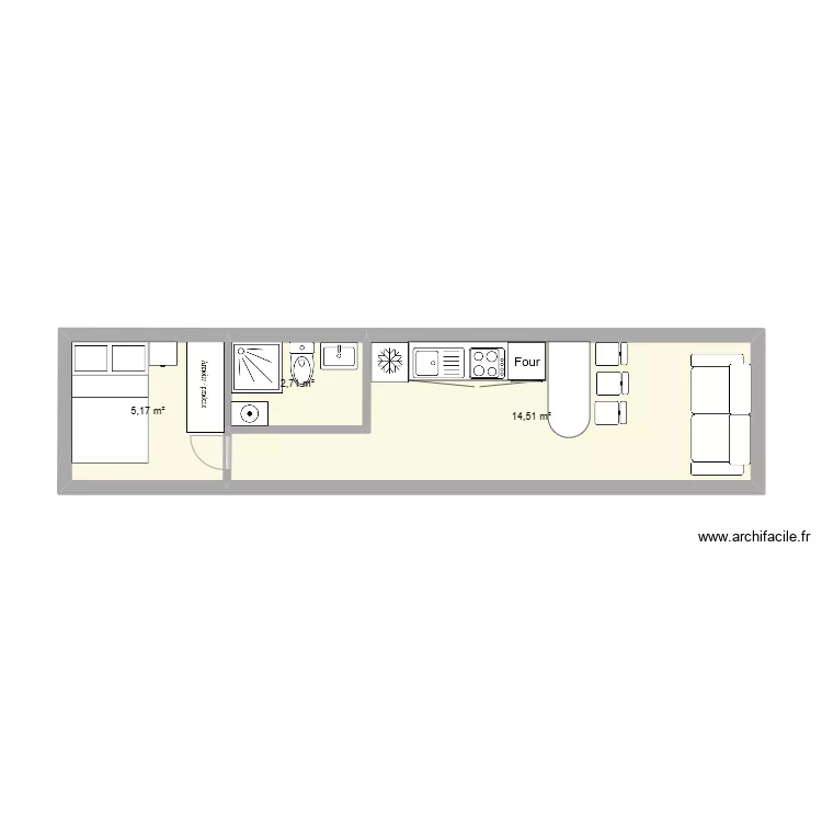 MODULE 11X2,55= 28,05 M2. Plan de 