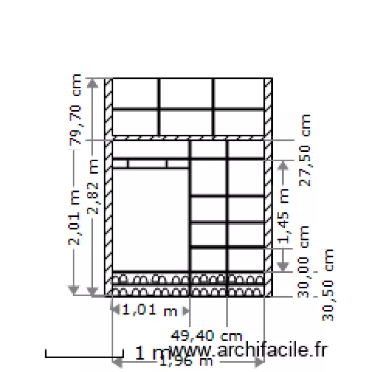 Placard chambre 2. Plan de Placard chambre 2. Plan de