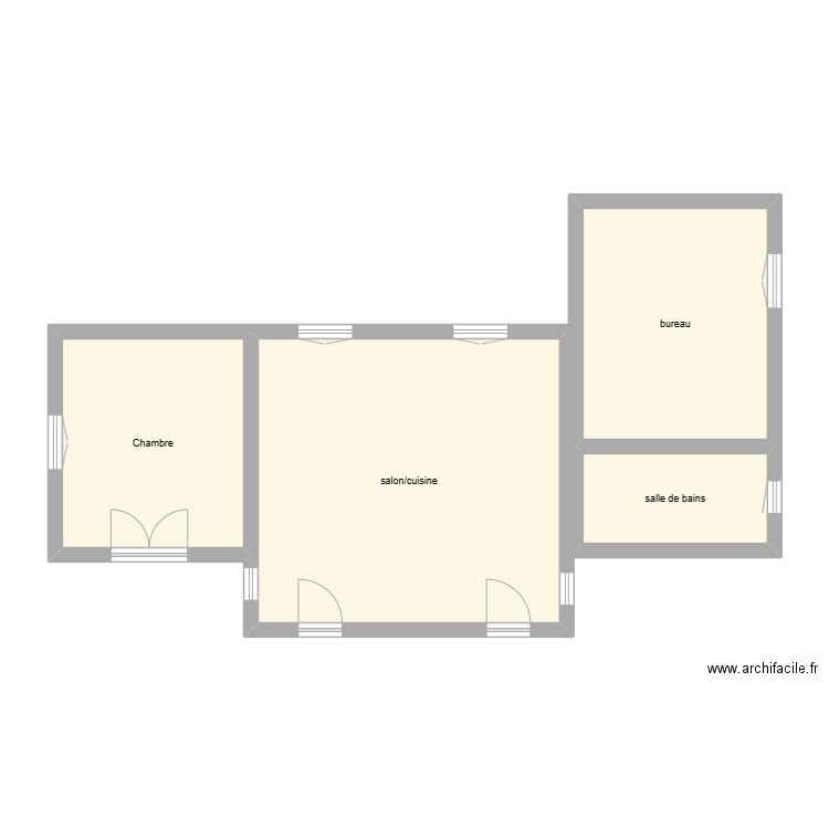 lascaud john état initial. Plan de 4 pièces et 61 m2
