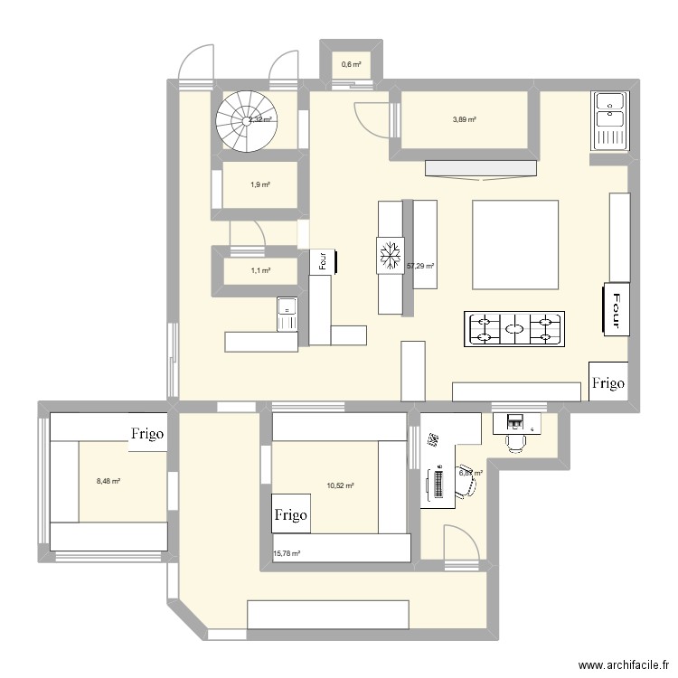labo2. Plan de 10 pièces et 109 m2