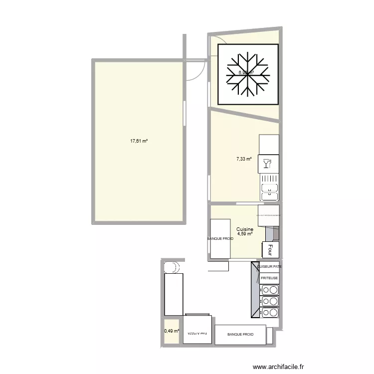 LA TRATTORIA DU VERCORS. Plan de 5  et 37 m²