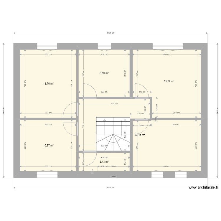 Ihler. Plan de 10 pièces et 151 m2